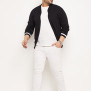 Navy Blue White Cardigan