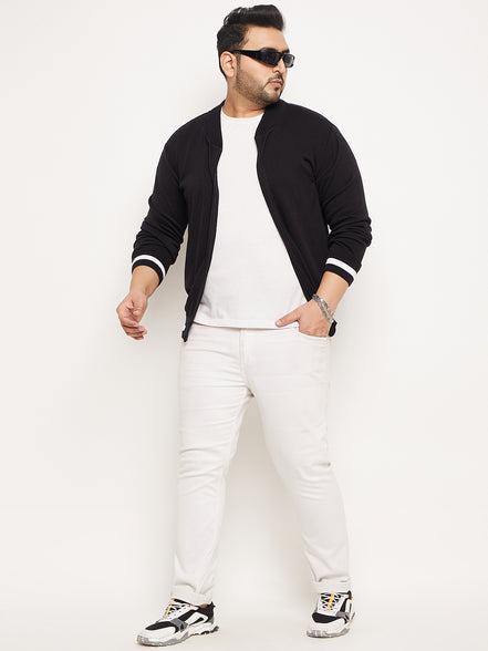 Navy Blue White Cardigan