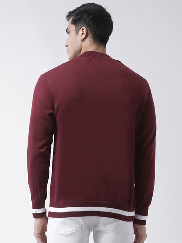 Maroon Solid Front Zipper