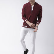 Maroon Solid Front Zipper