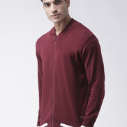 Maroon Solid Front Zipper