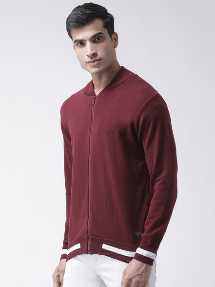 Maroon Solid Front Zipper