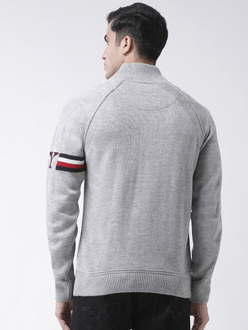 Grey Front Button Sweater