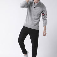 Grey Front Button Sweater