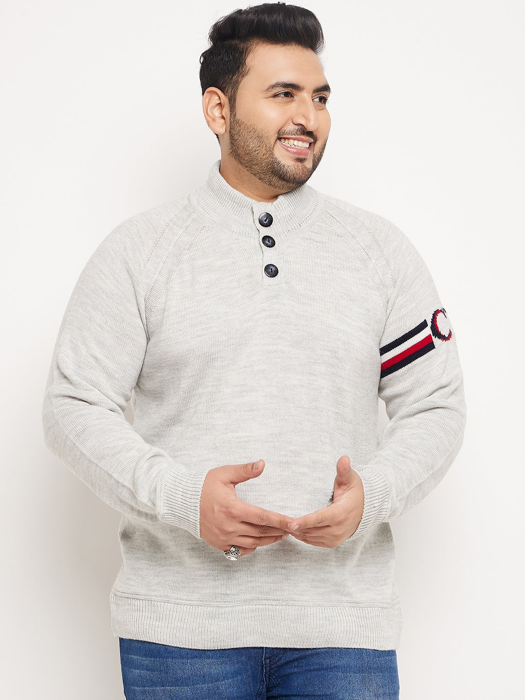 Grey White  Pullover