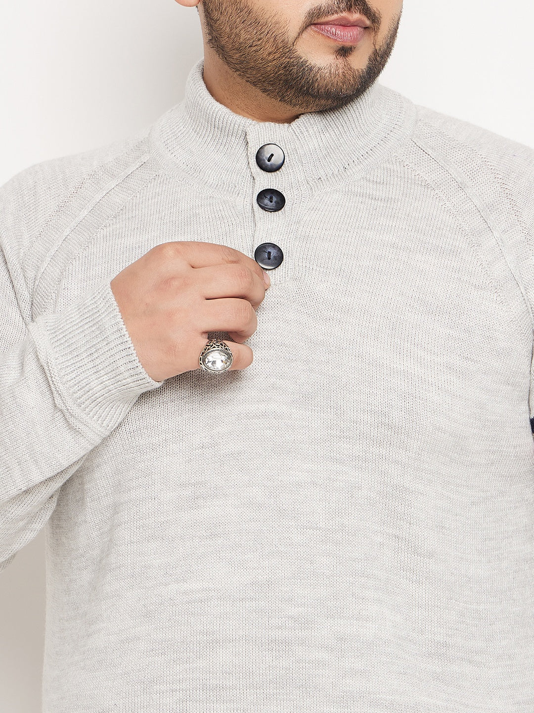 Grey White  Pullover