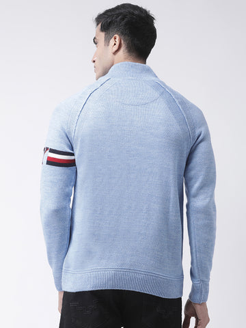 Blue Front Button Sweater