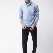 Blue Front Button Sweater