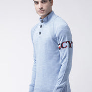 Blue Front Button Sweater