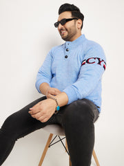 Blue Solid Pullover