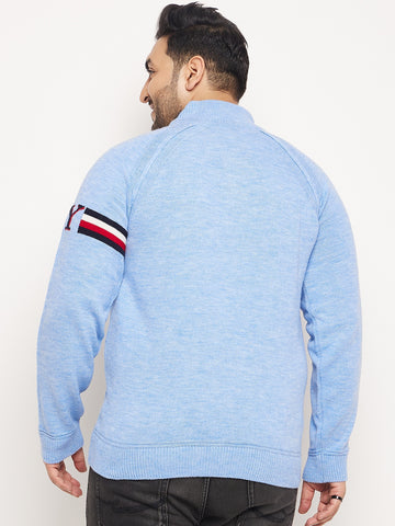 Blue Solid Pullover