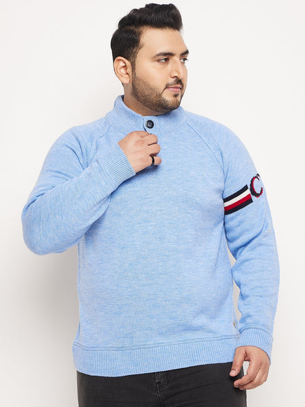 Blue Solid Pullover
