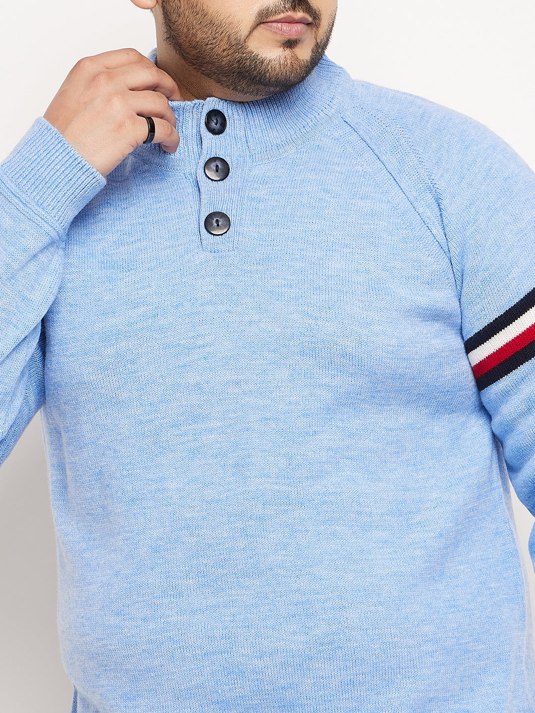 Blue Solid Pullover