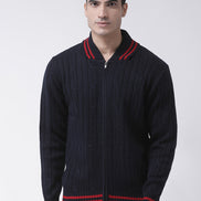 Navy Blue Front Zipper