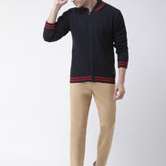 Navy Blue Front Zipper