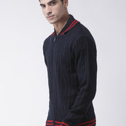 Navy Blue Front Zipper