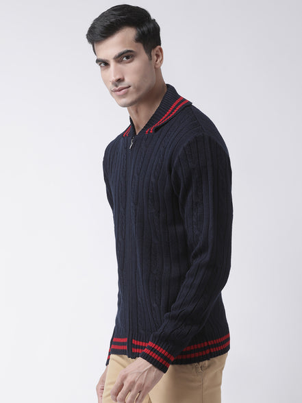 Navy Blue Front Zipper