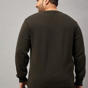Olive Round Neck Plus active Sweater