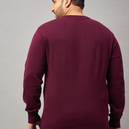 Burgundy Round Neck Plus active Sweater