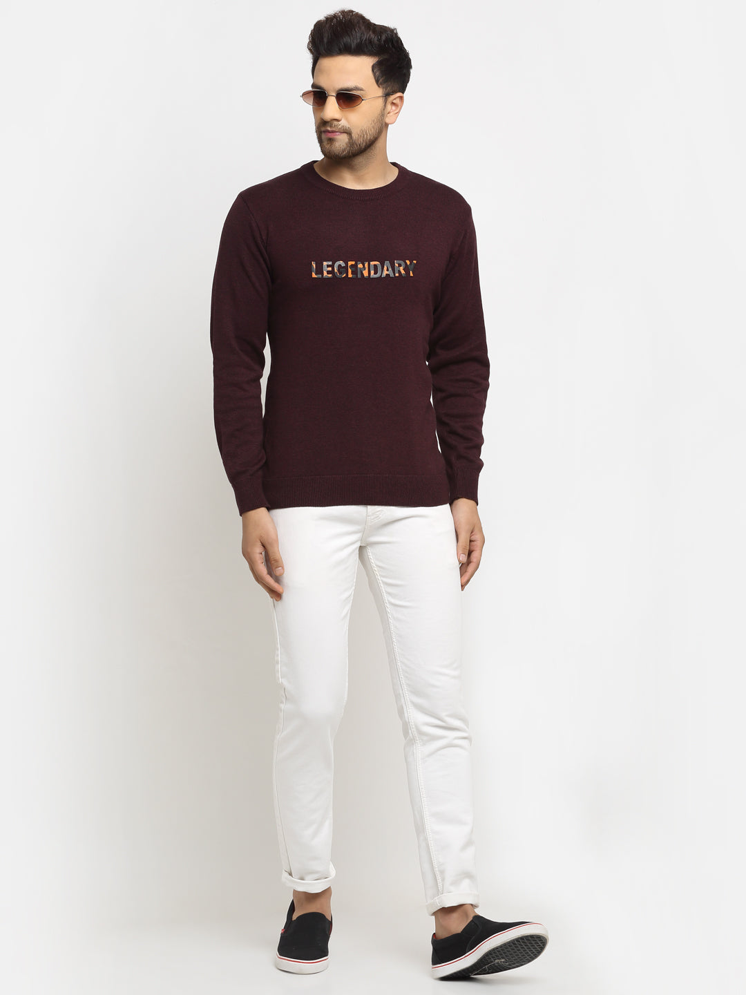 Burgundy Orange Pullover