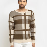 Beige check Pullover