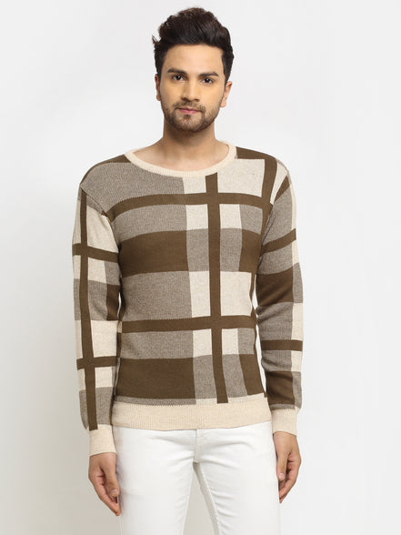 Beige check Pullover