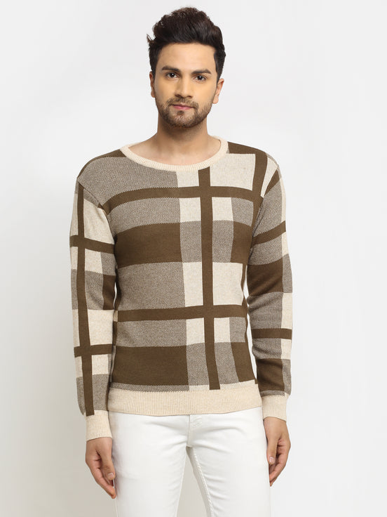 Beige check Pullover