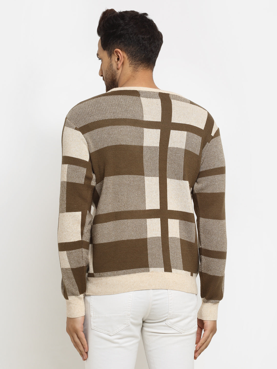 Beige check Pullover