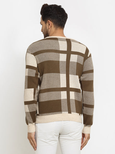 Beige check Pullover