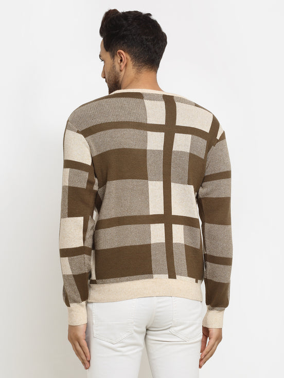 Beige check Pullover