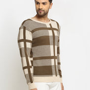 Beige check Pullover