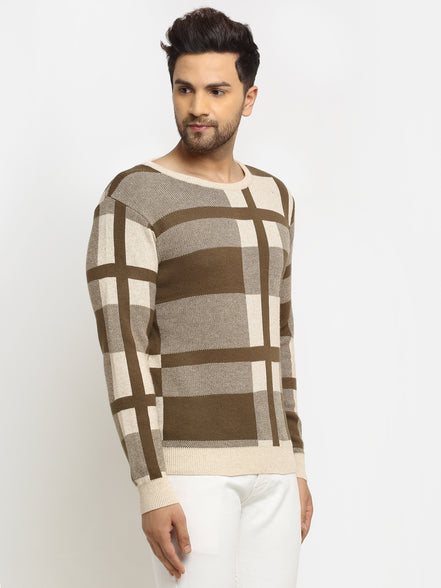 Beige check Pullover