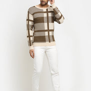 Beige check Pullover