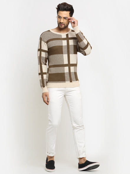 Beige check Pullover