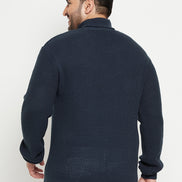 Grey High Neck Plus Size Sweater
