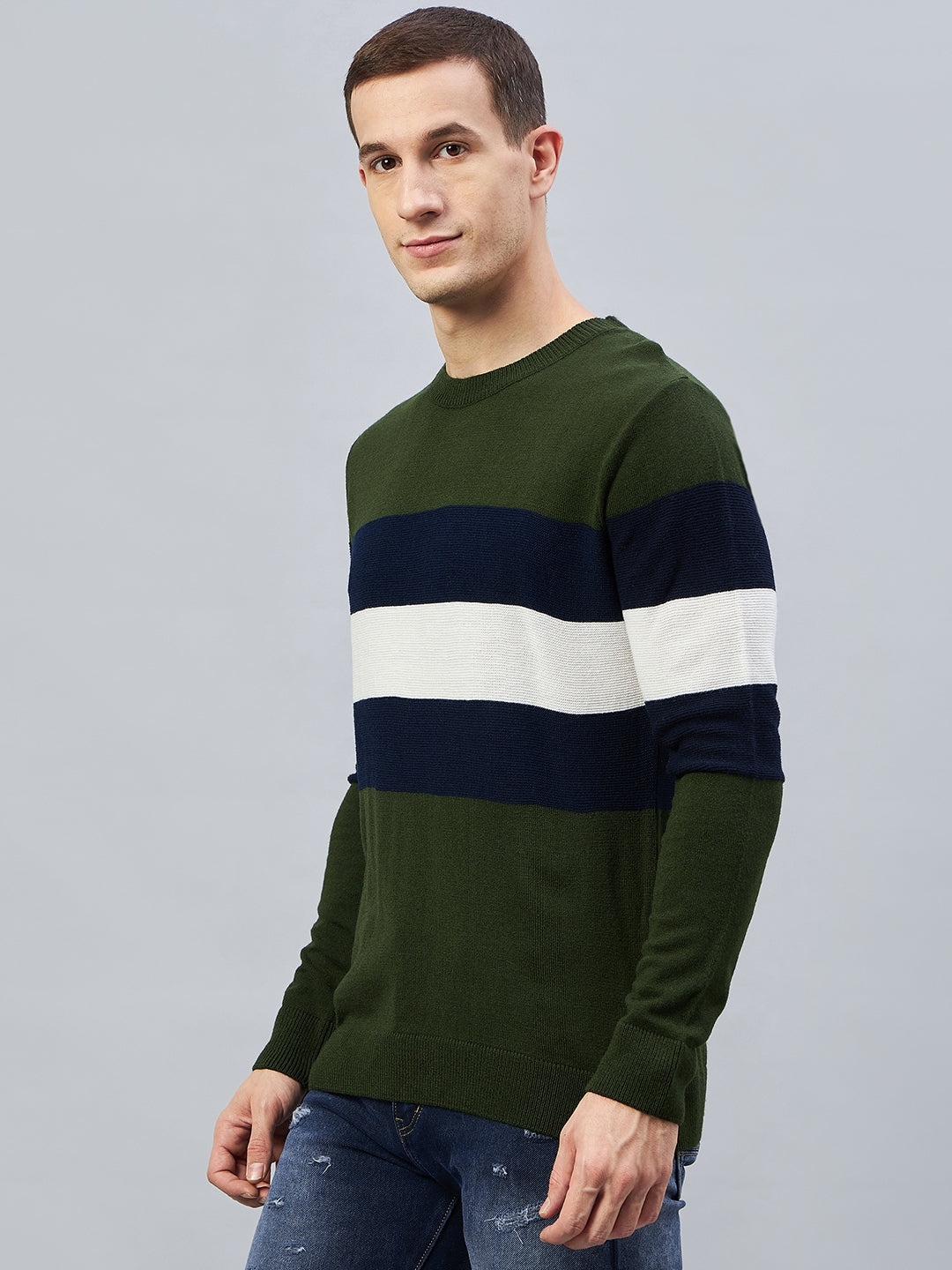 Olive Round Neck Sweater