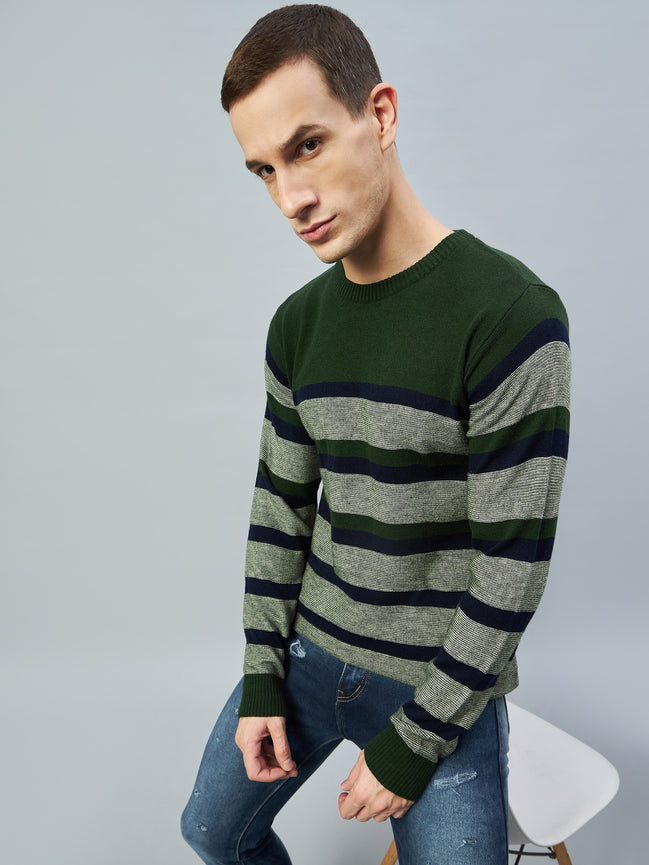 Olive Colorblocked Sweater
