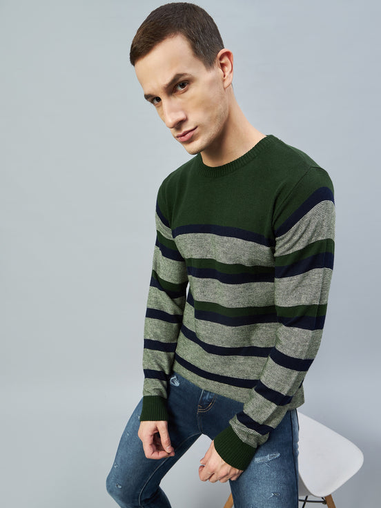 Olive Colorblocked Sweater