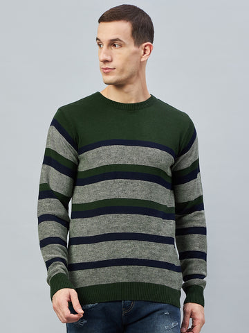 Olive Colorblocked Sweater
