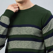 Olive Colorblocked Sweater