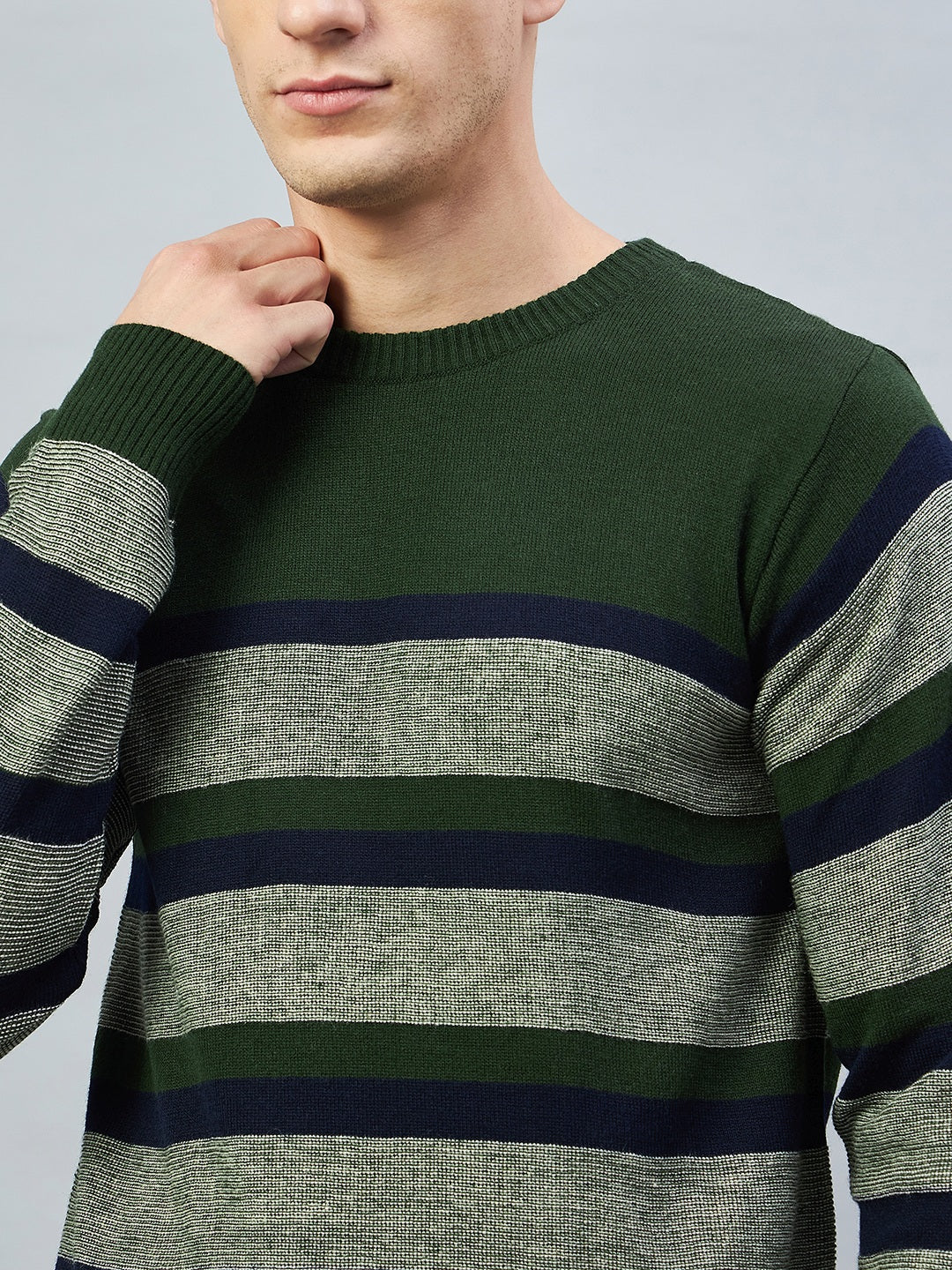 Olive Colorblocked Sweater