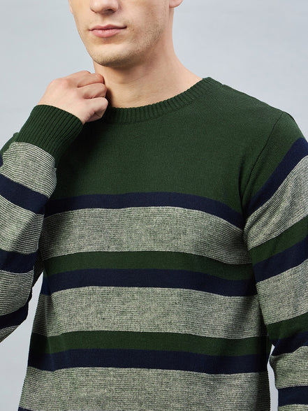 Olive Colorblocked Sweater