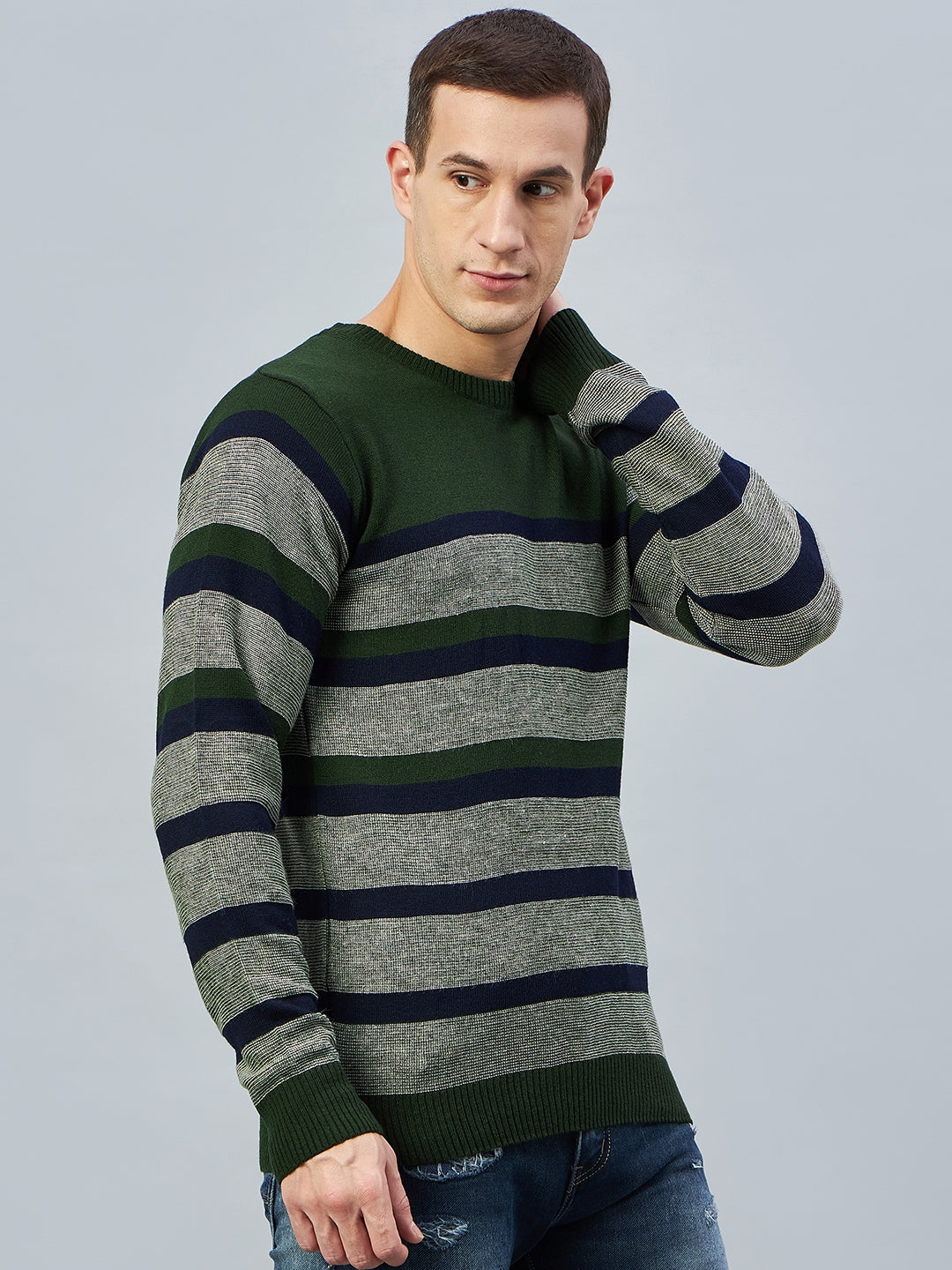 Olive Colorblocked Sweater
