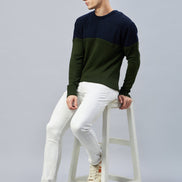 Navy Colorblocked Sweater