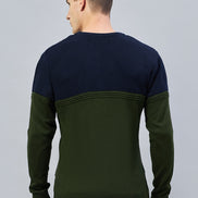 Navy Colorblocked Sweater