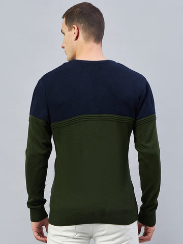 Navy Colorblocked Sweater