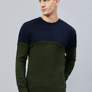 Navy Colorblocked Sweater
