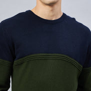 Navy Colorblocked Sweater