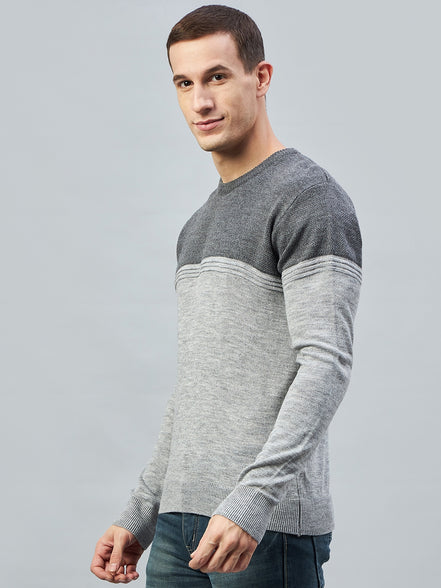Anthra Melange Round Neck Sweater