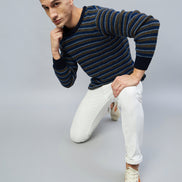 Navy Striped Sweater